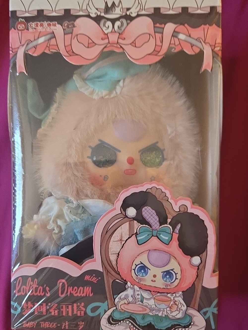 Lolita's Dream Baby Three Plush Doll in Pink Bunny Outfit - Collectible
